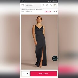 Black stretchy satin dress